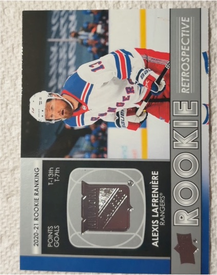 2021-22 Upper Deck Rookie Retrospective #RR-20 Alexis Lafreniere — front