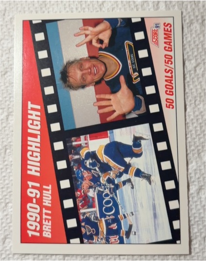 1990-91 Score #302 Brett Hull Highlight — front