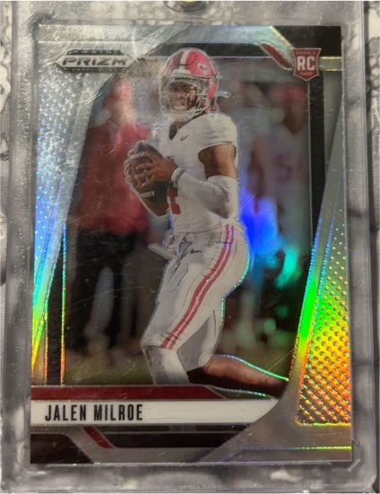 2025 Panini Prizm Draft Picks #5 Jalen Milroe Silver Prizm Rookie — front
