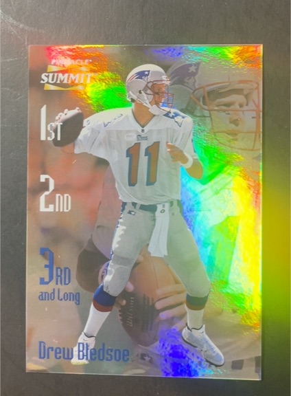 1996 Pinnacle Summit 3rd and Long #14 Drew Bledsoe — front