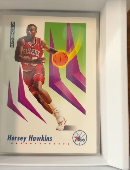 1991-92 SkyBox #216 Hersey Hawkins — front