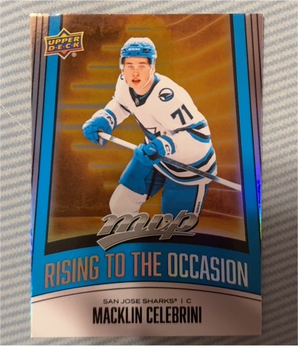 2025-26 Upper Deck MVP #RO-24 Macklin Celebrini Rising to the Occasion — front