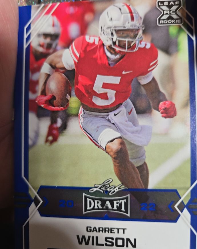 2022 Leaf Draft Blue #07 Garrett Wilson — front