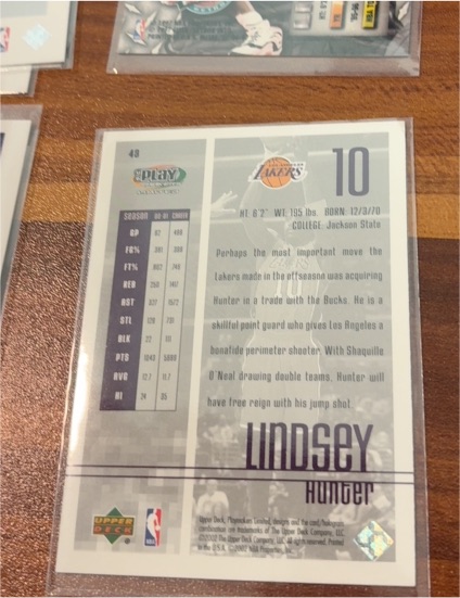 2001 Upper Deck Encore #48 Lindsey Hunter — front