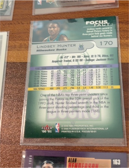 2000-01 Fleer Focus #170 Lindsey Hunter — front