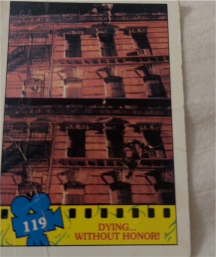 1990 Topps Teenage Mutant Ninja Turtles Movie #119 Dying Without Honor — front