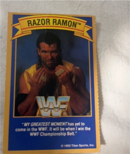 1993 Titan Sports WWF Razor Ramon Ice Cream Card — front