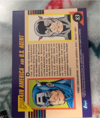 1992 Impel Marvel Universe Series 3 #83 Captain America and U.S. Agent — front