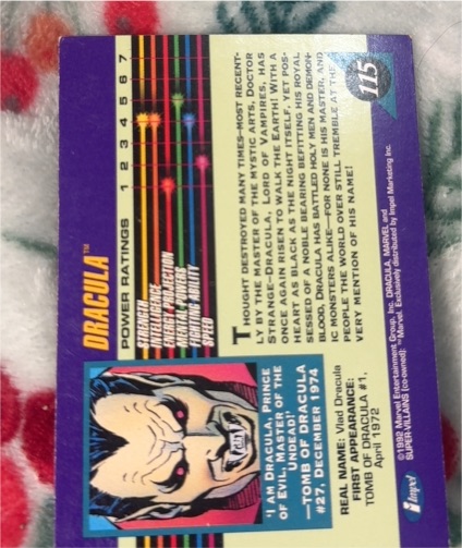 1992 Impel Marvel Universe Series 3 #115 Dracula — front