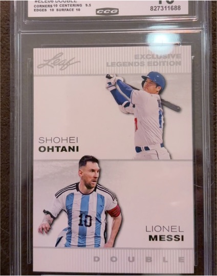 2023 Leaf Exclusive Legends Edition Double #ELE-06 Shohei Ohtani Lionel Messi — front