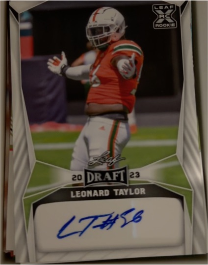 2023 Leaf Draft #BA-LT1 Leonard Taylor — front