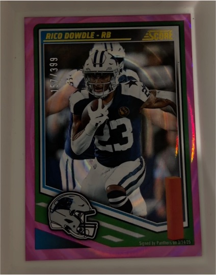 2025 Panini Score #241 Rico Dowdle — front