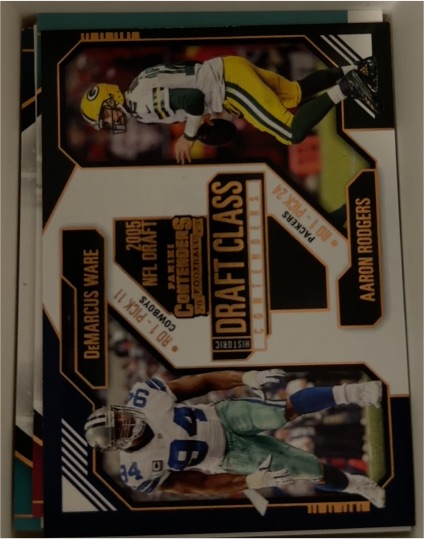 2024 Panini Contenders Historic Draft Class #22 Aaron Rodgers, DeMarcus Ware — front