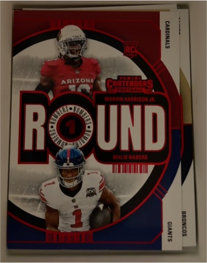 2024 Panini Contenders Round Numbers #2 Malik Nabers, Marvin Harrison Jr. — front