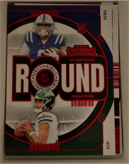 2024 Panini Contenders #19 Anthony Gould / Jordan Travis Round Numbers — front