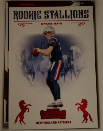 2024 Panini Contenders #4 Drake Maye Rookie Stallions — front