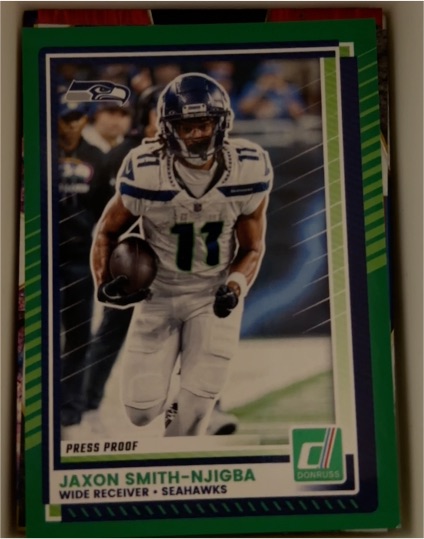 2025 Panini Donruss #6 Jaxon Smith-Njigba Press Proof Green Seattle Seahawks — front