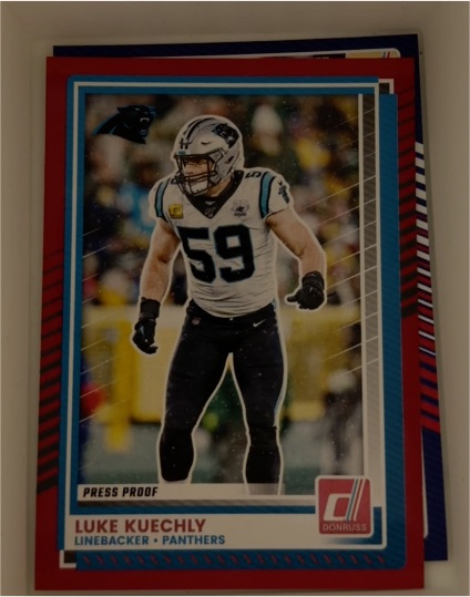 2025 Donruss #108 Luke Kuechly Press Proof Red — front
