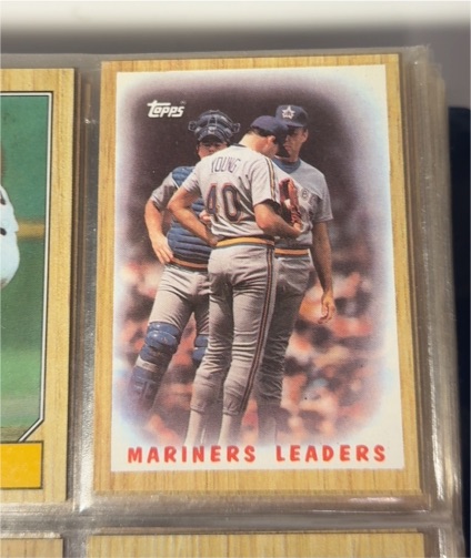 1987 Topps #156 Mariners Leaders Matt Young/Bob Kearney — front