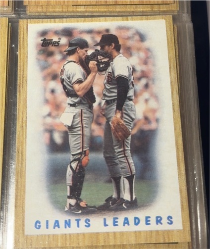 1987 Topps #231 Giants Leaders Bob Brenly/Jim Gott — front