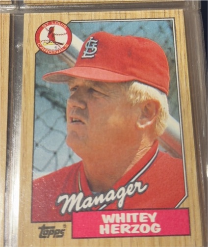 1987 Topps #243 Whitey Herzog — front