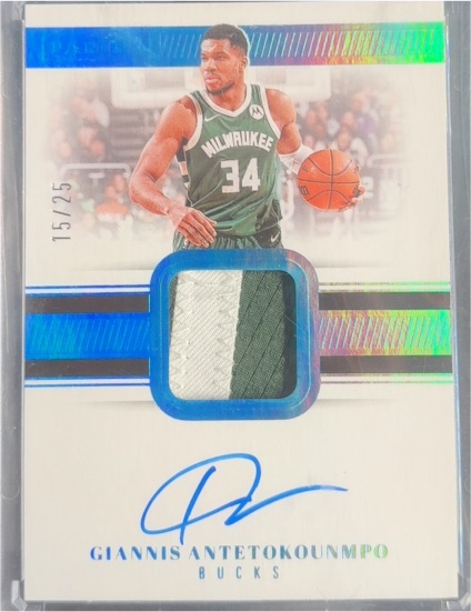 2019-20 Panini One and One #JA-GAN Giannis Antetokounmpo — front