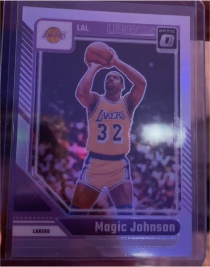 2024-25 Panini Donruss Optic #239 Magic Johnson Legends Silver Prizm Holo Los Angeles Lakers — front