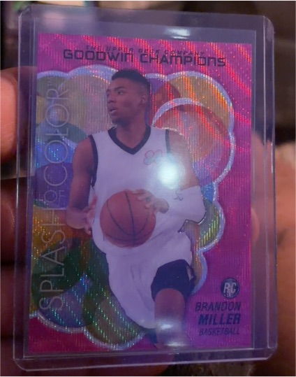 2023 Upper Deck Goodwin Champions #SCP-100 Brandon Miller Splash of Color Pink Wave — front