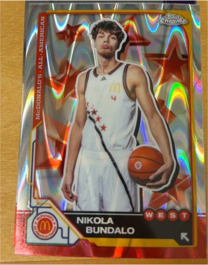 2025 Topps Chrome McDonald's All American #14 Nikola Bundalo, West — front