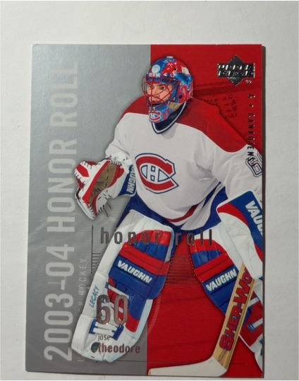 2003-04 Upper Deck Honor Roll #43 Jose Theodore — front