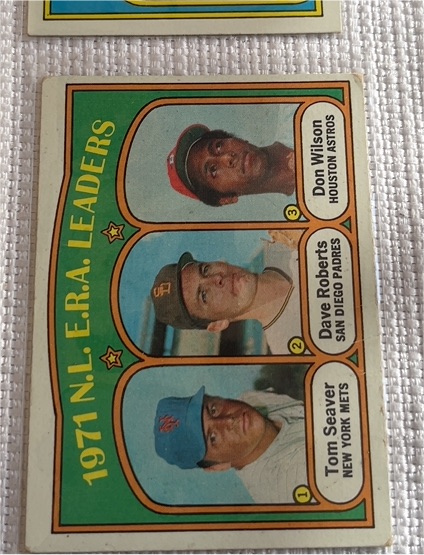 1972 Topps #91 1971 N.L. E.R.A. Leaders Tom Seaver Don Wilson Dave Roberts — front