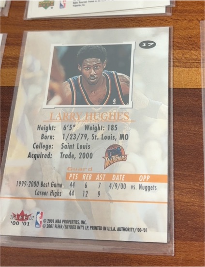 2000 Fleer #17 Larry Hughes — front