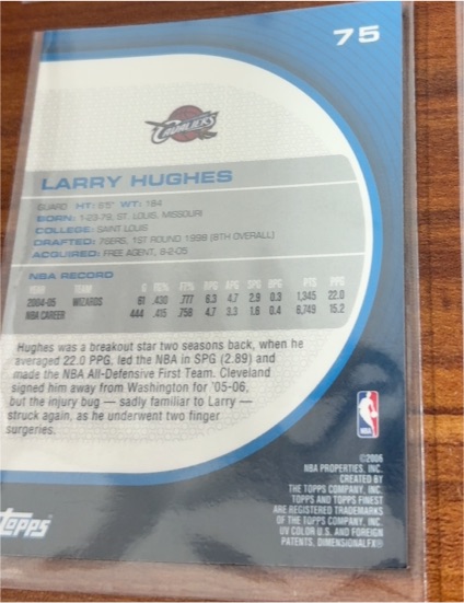 2004-05 Topps #75 Larry Hughes — front