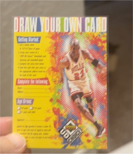 1998 Upper Deck UD Choice #NNO Draw Your Own Card Michael Jordan — front