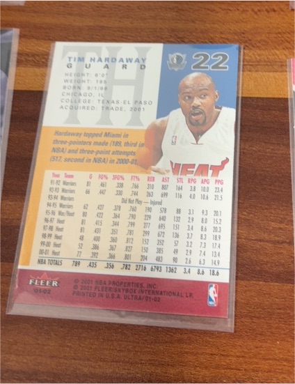 2001 Fleer Ultra #01-02 Tim Hardaway — front