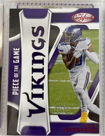 2021 Panini Certified #POG-JUJ Justin Jefferson Piece of the Game — front