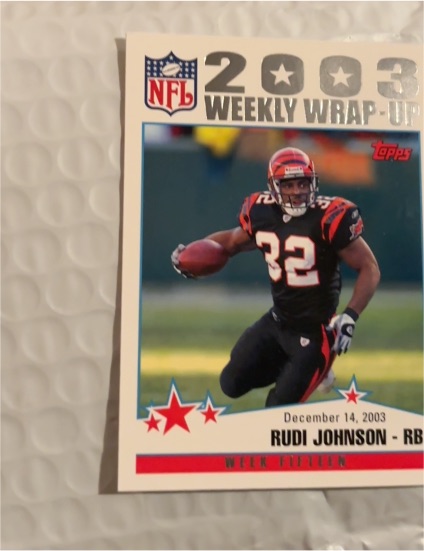 2004 Topps #305 Rudi Johnson 2003 Weekly Wrap-Up — front