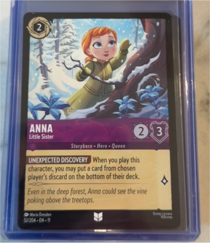 Disney Lorcana Winterspell #52 Anna - Little Sister — front