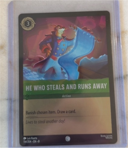 Lorcana Reign of Jafar #114 He Who Steals and Runs Away — front