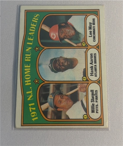 1972 Topps #89 NL Home Run Leaders Willie Stargell Hank Aaron Lee May — front