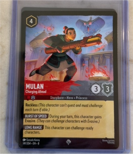 2023 Disney Lorcana Reign of Jafar #141 Mulan Charging Ahead — front