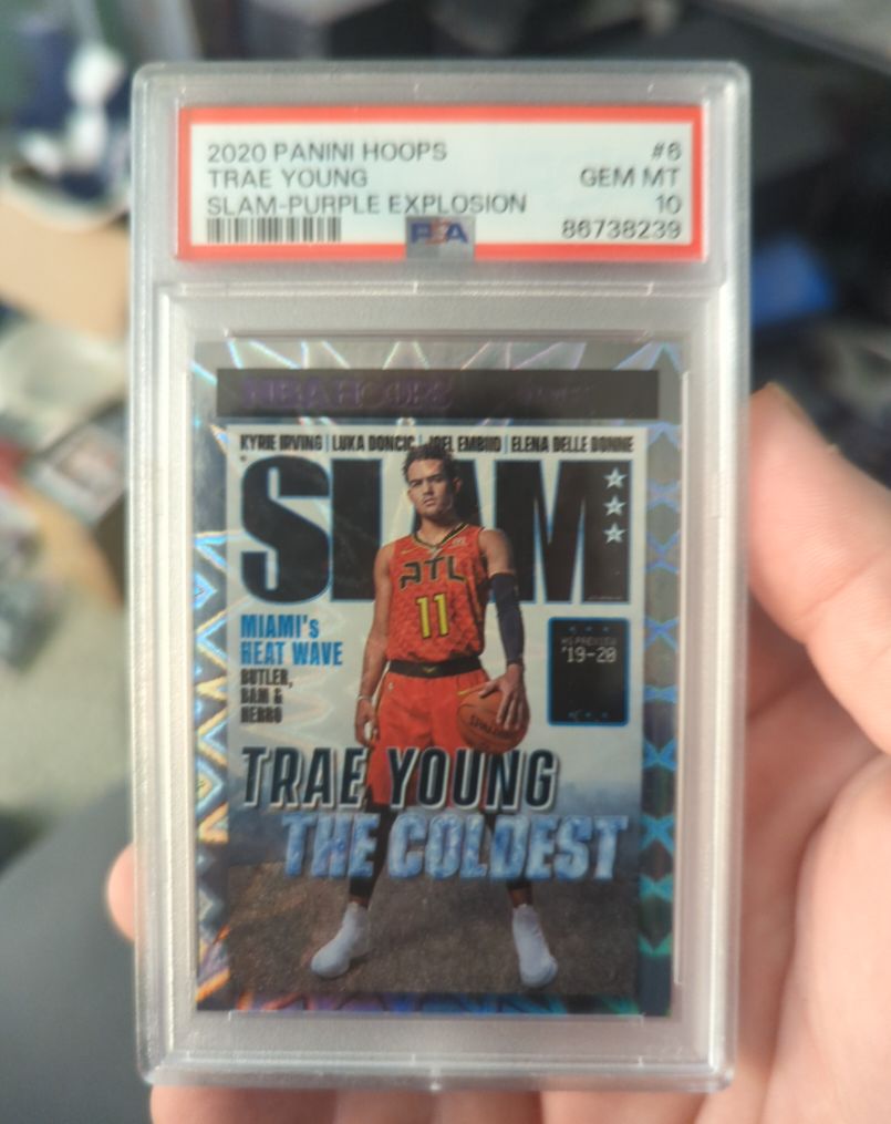 2020 Panini Hoops #6 Trae Young SLAM Purple Explosion — front