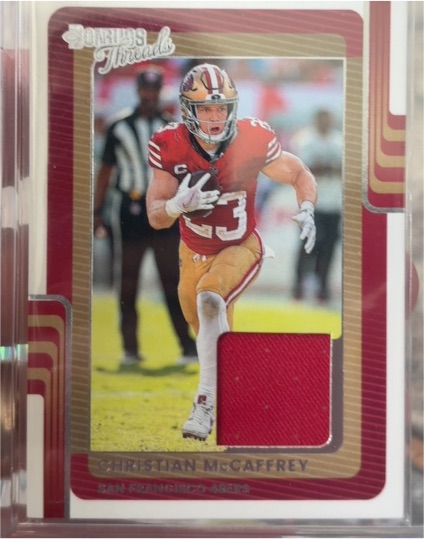 2025 Panini Donruss Threads #DTH-CMY Christian McCaffrey — front