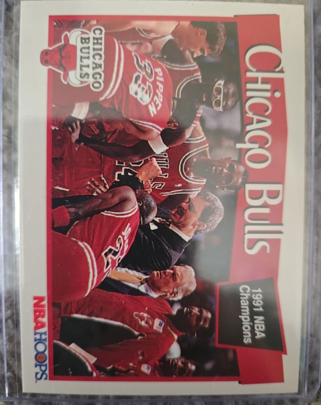 1991 NBA Hoops #277 Chicago Bulls 1991 NBA Champions — front
