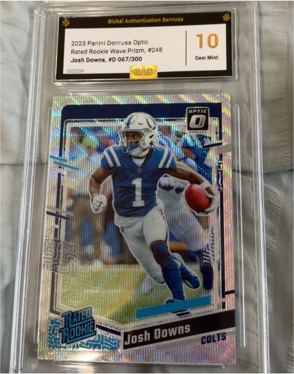 2023 Panini Donruss Optic #248 Josh Downs Rated Rookie Wave Prizm — front