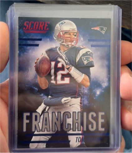 2014 Panini Score #F21 Tom Brady Franchise Blue Parallel — front