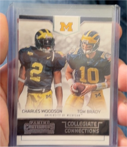 2016 Panini Contenders Draft Picks Collegiate Connections #12 Tom Brady & Charles Woodson — front