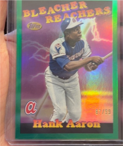 2025 Topps Update #BR-24 Hank Aaron Bleacher Reachers Green Holo — front