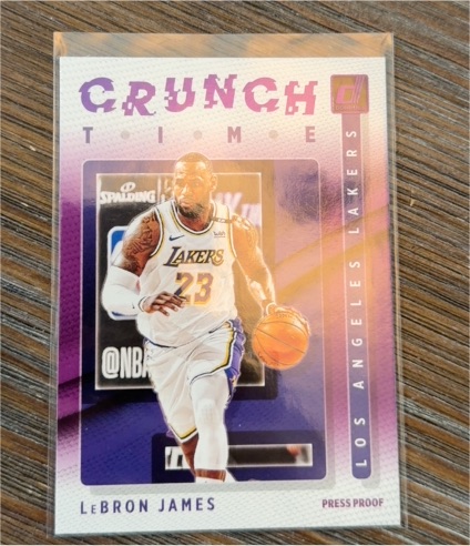 2021-22 Panini Donruss Crunch Time Press Proof Purple #10 LeBron James — front