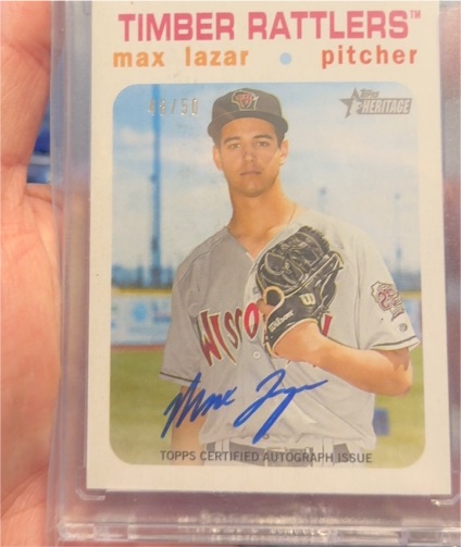 2020 Topps Heritage Minor League #ROA-MLA Max Lazar — front